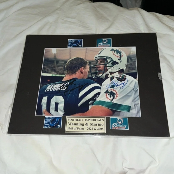 Peyton Manning and Dan Marino signed photo matted - Picture 1 of 1